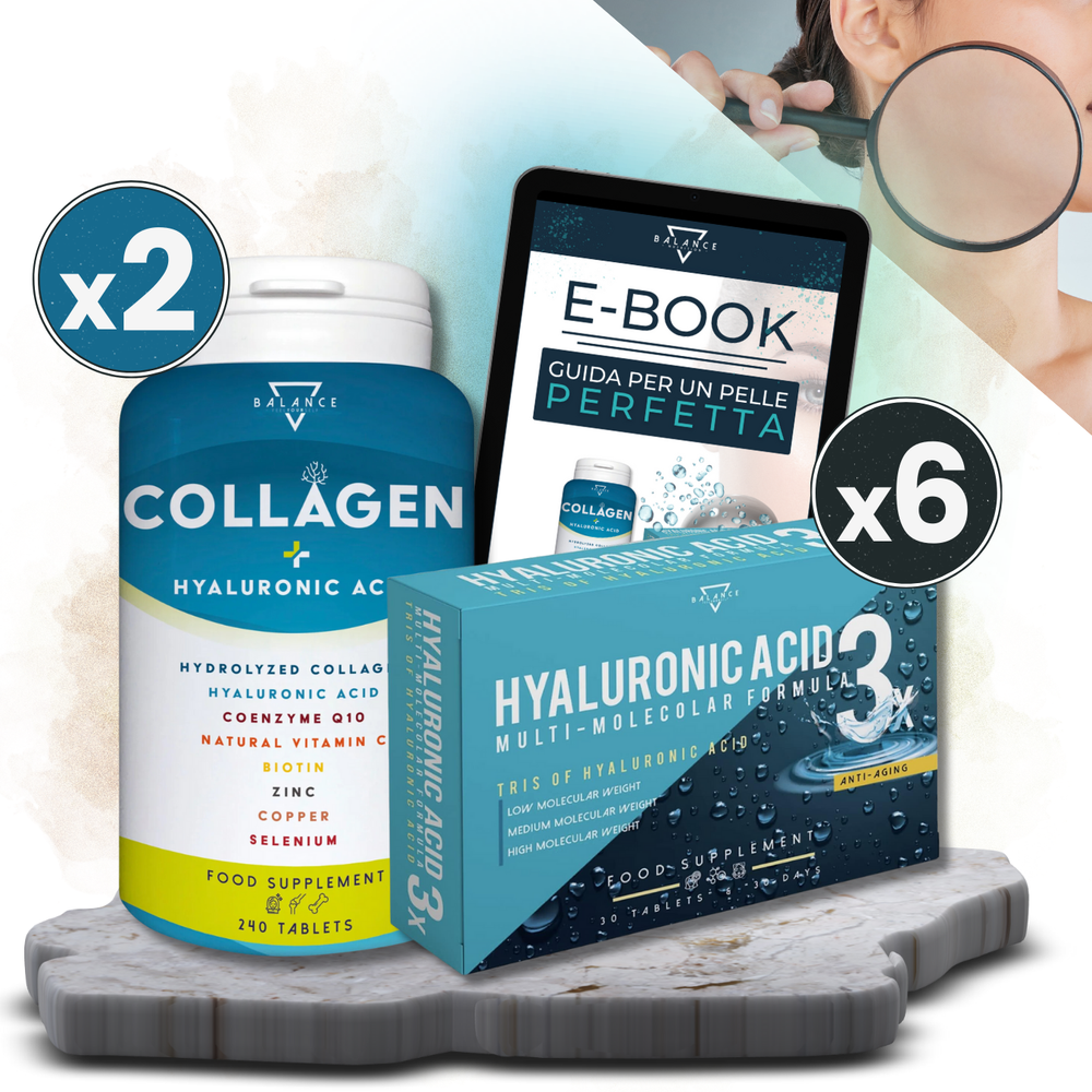 PERFEKTES HAUT-KIT – 2X HYDROLYSIERTES KOLLAGEN + 6X HYALURONSÄURE (BONUS: EASYFIT 500 ml KOSTENLOS)